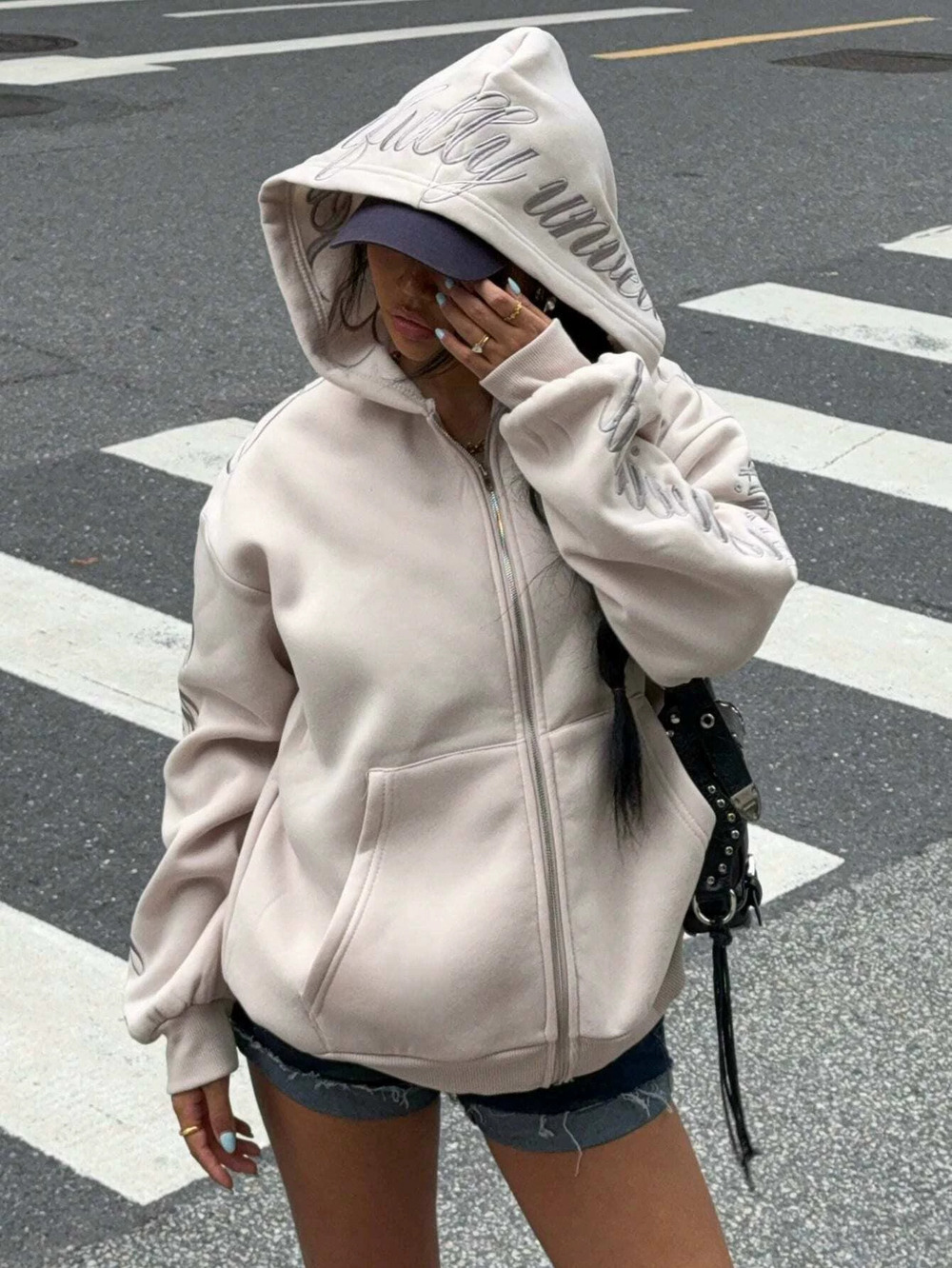 ZARA College Style Cardigan Hoodie Jacket Couple Loose Streetwear Long Sleeve